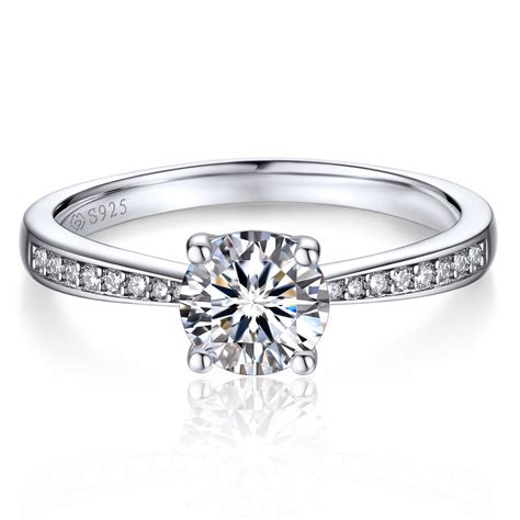 MomentWish Promise Rings for Women, 1Carat Moissanite Engagement Rings