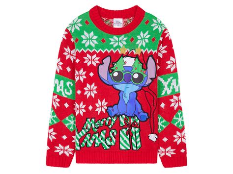 Disney Stitch Christmas Jumper Kids Festive Christmas Sweater Official