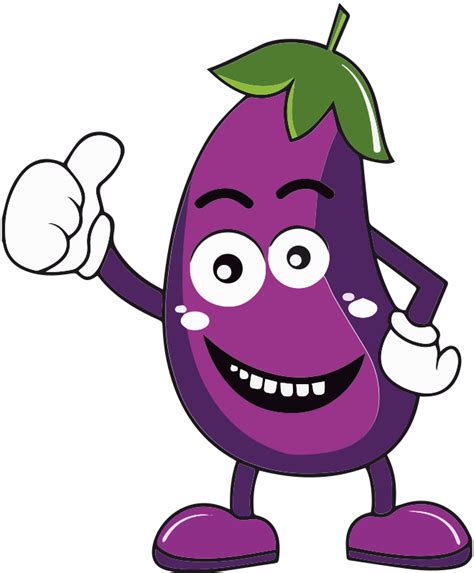 Funny Eggplant Cartoon Kitchen Stickers Tenstickers