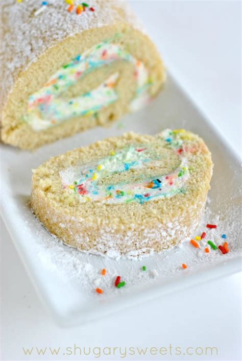 Vanilla Funfetti Cake Roll Shugary Sweets