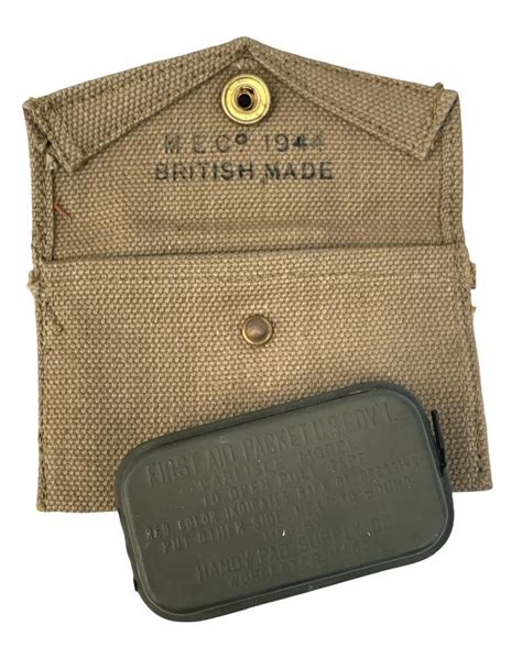 IMCS Militaria US WW2 British Made First Aid Kit Pouch With Kit