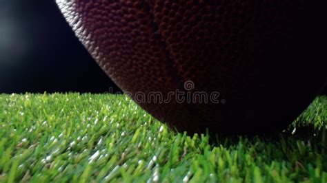 Oval Football Ball Bouncing On The Grass Stock Footage Video Of Green