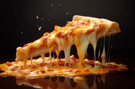 Premium Photo A Slice Of Pizza Being Lifted Up With Cheese Dripping