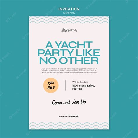 Premium PSD | Invitation template for luxurious yacht party celebration