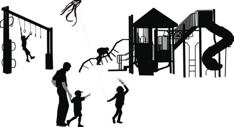 Royalty Free Silhouette Of A Playground Slide Clip Art, Vector Images ...