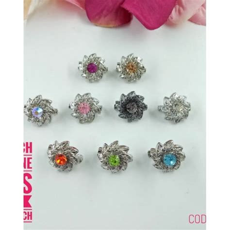 Kerongsang Pin Tudung Premium Brooch Batu Korea Random Mix Design 25 50