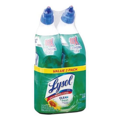 Lysol 24 Oz Clean And Fresh Toilet Bowl Cleaner Cling Gel Country Scent Pack Of 2 Case Of 4