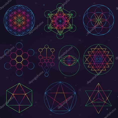 Classical Sacred Geometry Symbols Stock Vector Pixaroma 122498322