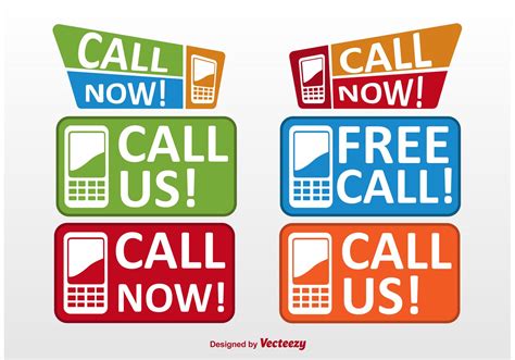 Call Now Buttons And Labels 91540 Vector Art At Vecteezy