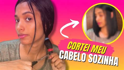 Cortei Meu Cabelo Em Casa Sozinha Corte Long Bob Finalização Youtube