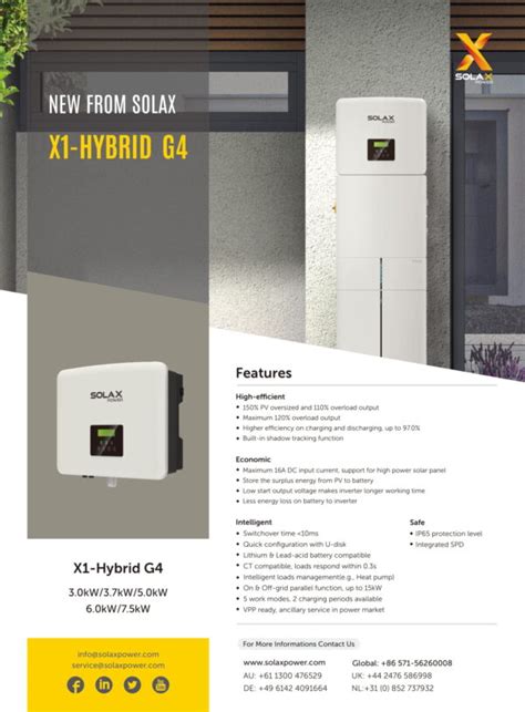 Solax X1 G4 Hybrid Inverter 3 7kW With 1 X T 58 Triple Power Master