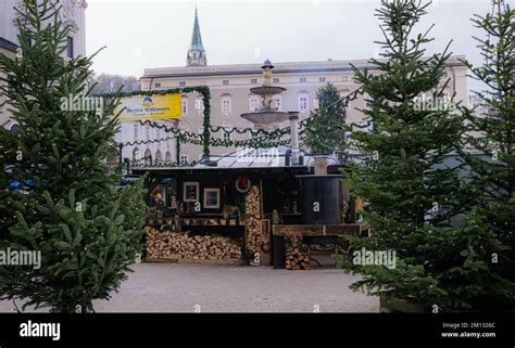 Christmas Market In Salzburg Austria Europe Stock Photo Alamy