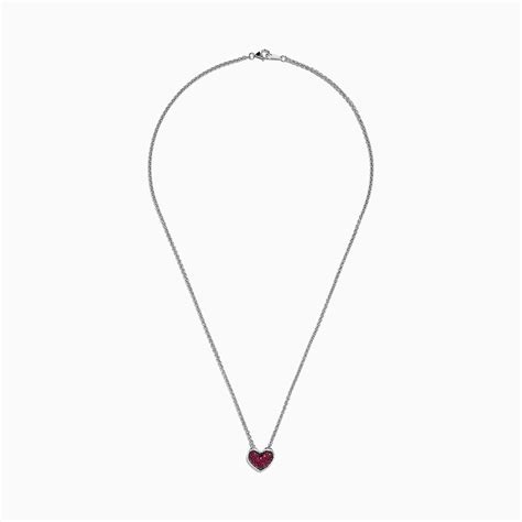 925 Sterling Silver Ruby Heart Pendant 065 Tcw