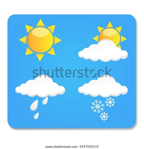 Weather Icons On Blue Background Stock Illustration 1937592172 ...