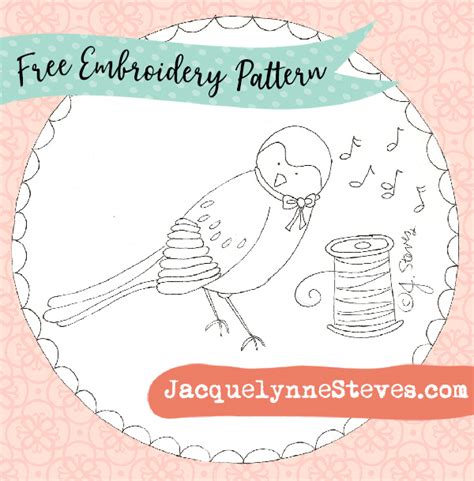 Free Bee and Bird Embroidery Patterns - Jacquelynne Steves