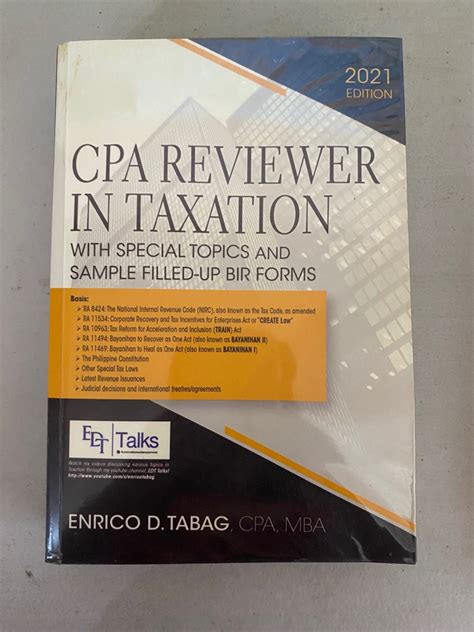 CPA Reviewer In Taxation By Enrico Tabag Hobbies Toys Books