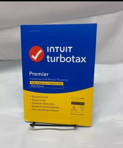 TurboTax Premier 2023 Federal E File State For PC Mac Disc Or