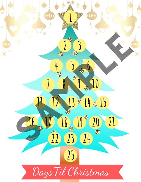 Christmas Countdown Calendar – Premium Printables And Planners