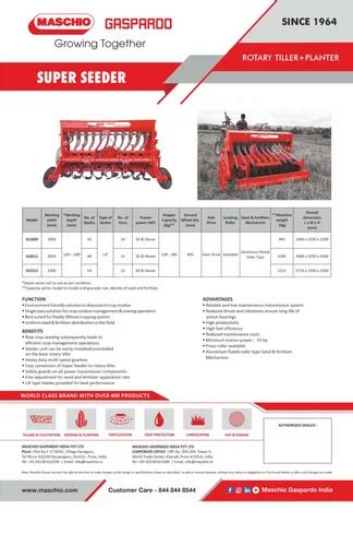 Mild Steel 50 HP Maschio Gaspardo 205 Super Seeder For Agriculture At