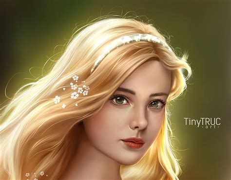 Aurora Elle Fanning Face Princess Tiny Truc Tinythruc Blond