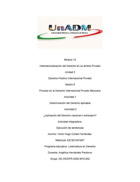 M15 U3 S6 VICF MODULO 15 UNIDAD 3 SESION 6 Módulo 15