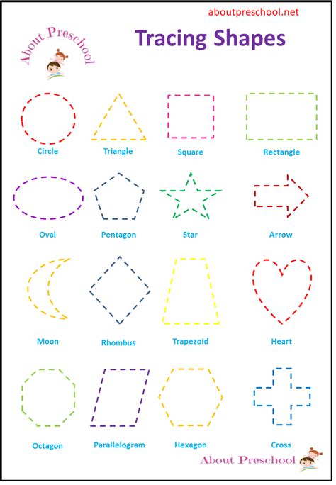 Tracing Basic Shapes Worksheets