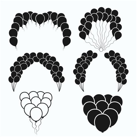 Balloon Arch Clip Art Vector Design Collection With White Background ...