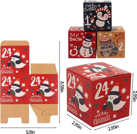 Buy LOKIPA Christmas Advent Calendar Boxes 24 Days Kraft Paper Advent