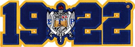 Sigma Gamma Rho Crest 1922 Twill Iron On Patch Blue 11 25 X 4