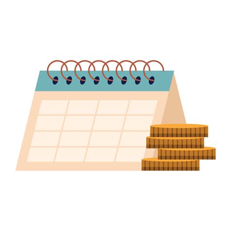 coins dollars  calendar icon  vector art  vecteezy