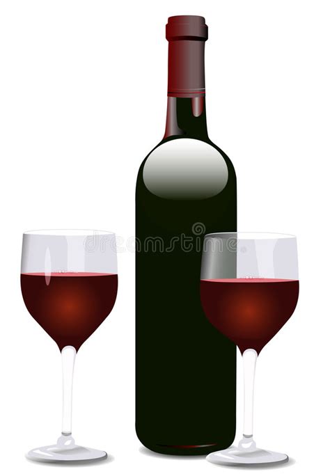 Wine Bottle And Glass Silhouette Stock Vector Illustration Of Beverage Shape 33362612