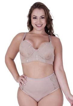 Conjunto de Lingerie Plus Size Sutiã Reforçado Bojo Calcinha Cós Alto CONJUNTO CAROLINA