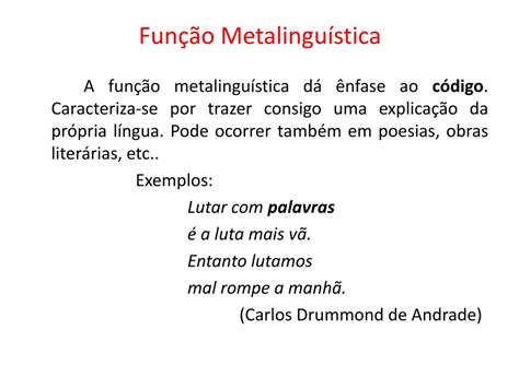 Função Metalinguistica Exemplos Frases