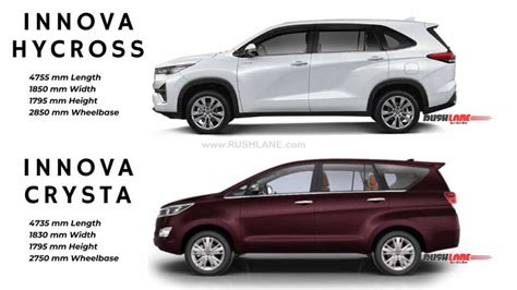 New Toyota Innova Hycross Vs Old Innova Crysta Specs Photos