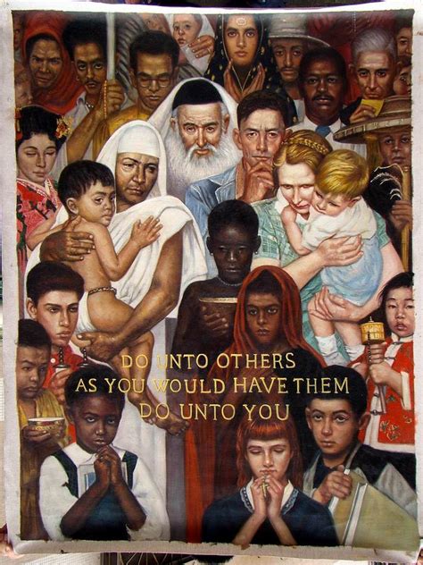 The Golden Rule 1961 Of Norman Rockwell Oil Painting Reproduction