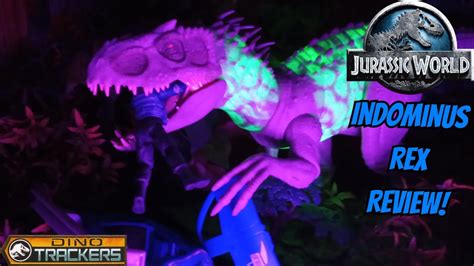 Camouflage N Battle Indominus Rex Review Mattel Jurassic World Dino Trackers Youtube