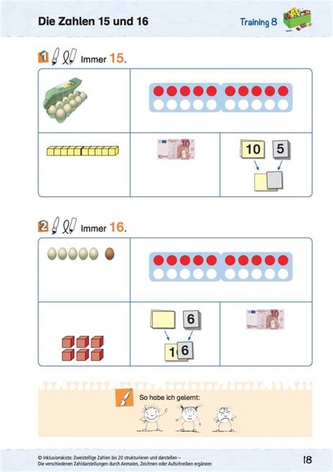 Zweistellige Zahlen Bis 20 Darstellen Und Strukturieren