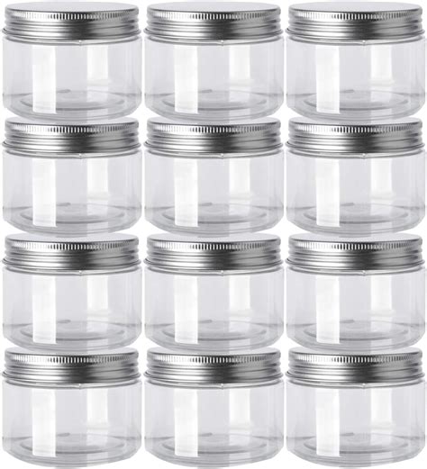 Novelinks 8 Ounce Clear Plastic Jars Containers With Screw