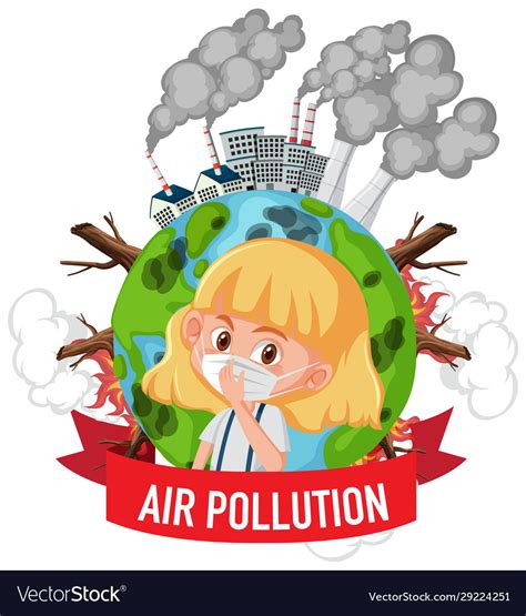 Poster Design For Stop Pollution With Girl Vector Image