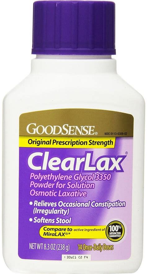 Good Sense Clearlax Polyethylene Glycol Osmotic Laxative Powder For