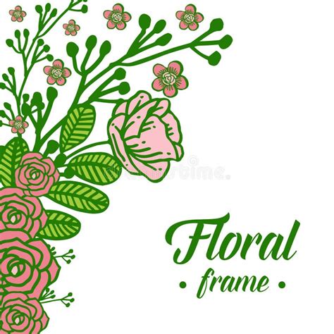 Vector Illustration Art Decor Style Frame Flower Rose Stock Vector