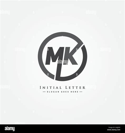 Logotipo De Minimal Business Para El Alfabeto Mk Letra Inicial M Y K