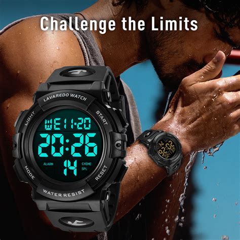 A Alps Mens Digital Watches 50m Waterproof Sport Wristwatch With Led