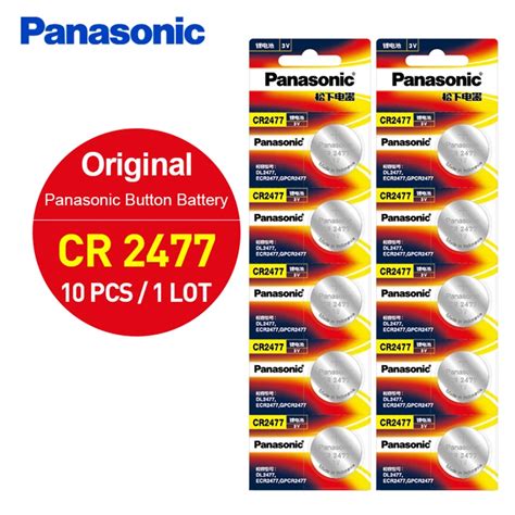 10pcs Lot Original Panasonic CR2477 Button Battery DL2477 ECR2477