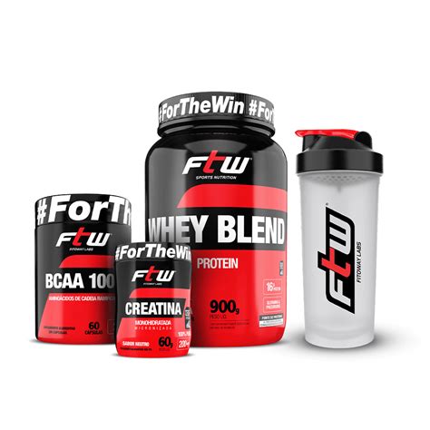 Kit Iniciante Whey Blend G Creatina G Bcaa E Coqueteleira