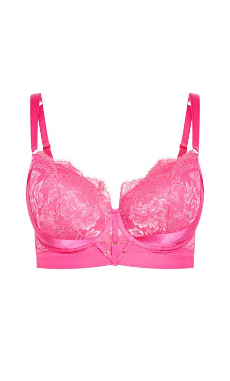 Women S Plus Size Alexis Hot Pink Contour Longline Bra