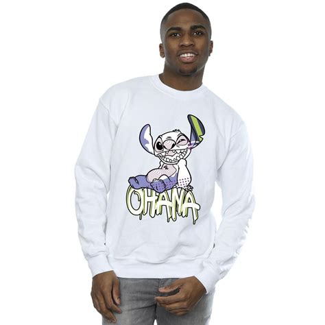 Disney Mens Lilo And Stitch Ohana Graffiti Sweatshirt