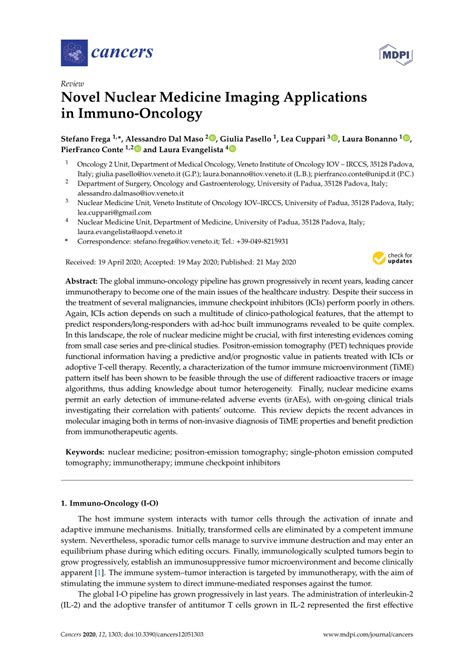 (PDF) Novel Nuclear Medicine Imaging Applications in Immuno-Oncology