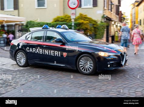 Alfa Romeo Giulia Carabinieri Police Car In The Pretty Lake Garda Town