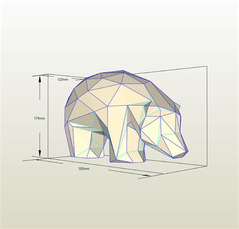 3D Paper Bear Template